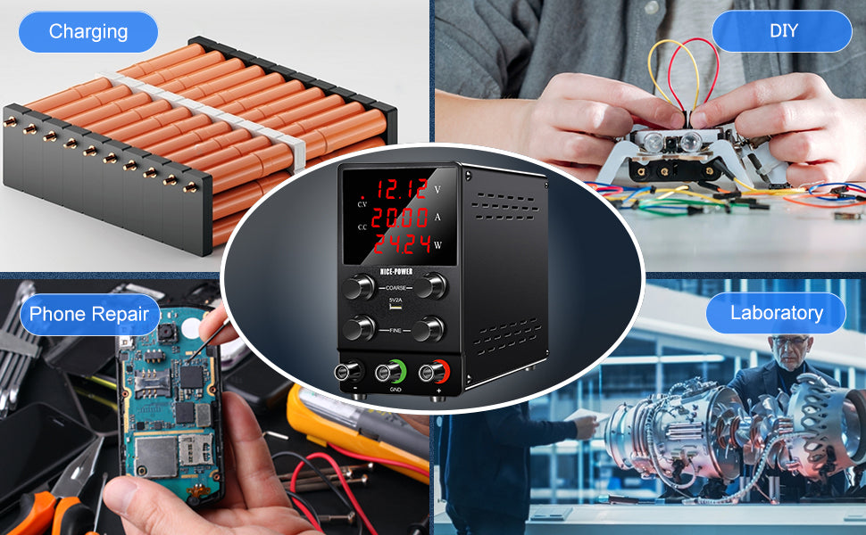 Adjustable Lab Power Supply 30V10A 5A 120V Switching Bench Power Supplies DC Power Supply USB Interface Repair Voltage Regulator