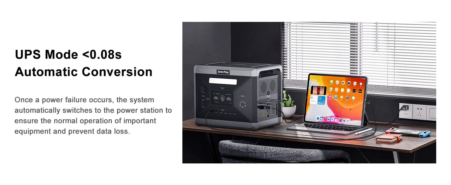 Solar Generator 2160WH 2304WH Long-life LiFePO4 Portable Power Station & 200W Solar Panel  for Home Campervan Up to 2400W Output