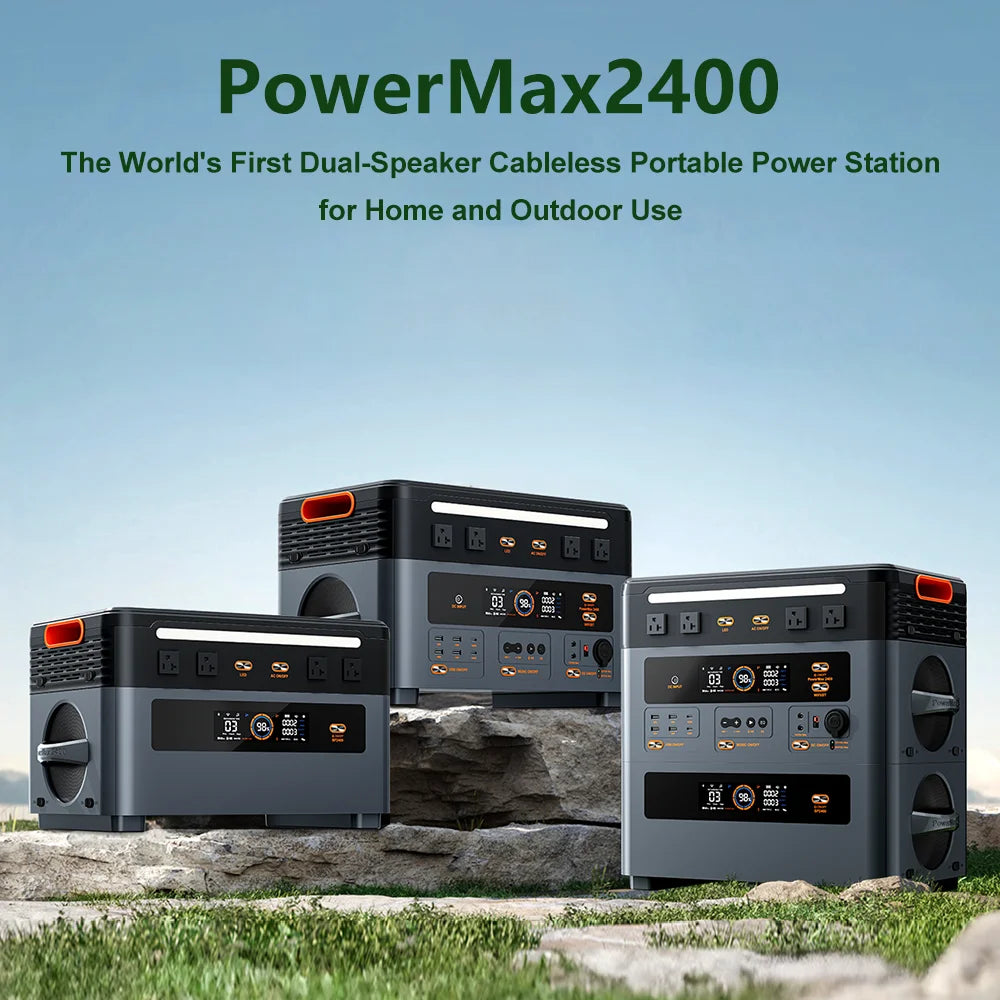 Oscal Blackview Portable Power Station 2400W AC Output 1872Wh LiFePO4 Battery 16 Outlets 80% Charge in 1Hr With 200W Solar Panel
