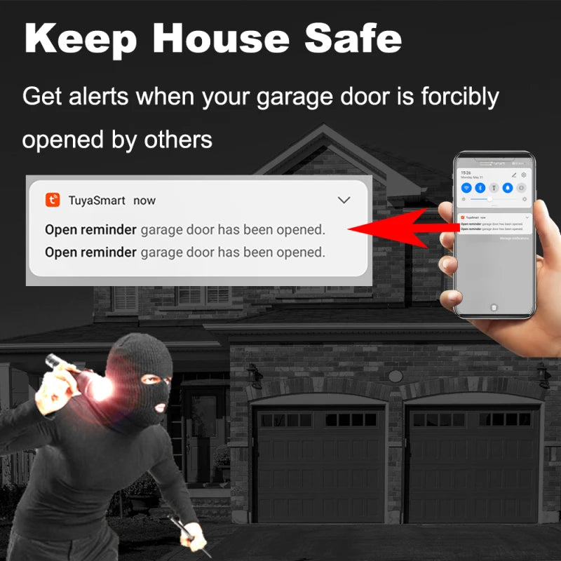 Tuya Smart life Garage Door Opener Wifi Switch ewelink APP Control Audio Password Control Real Time Monitor Work With Alexa Siri