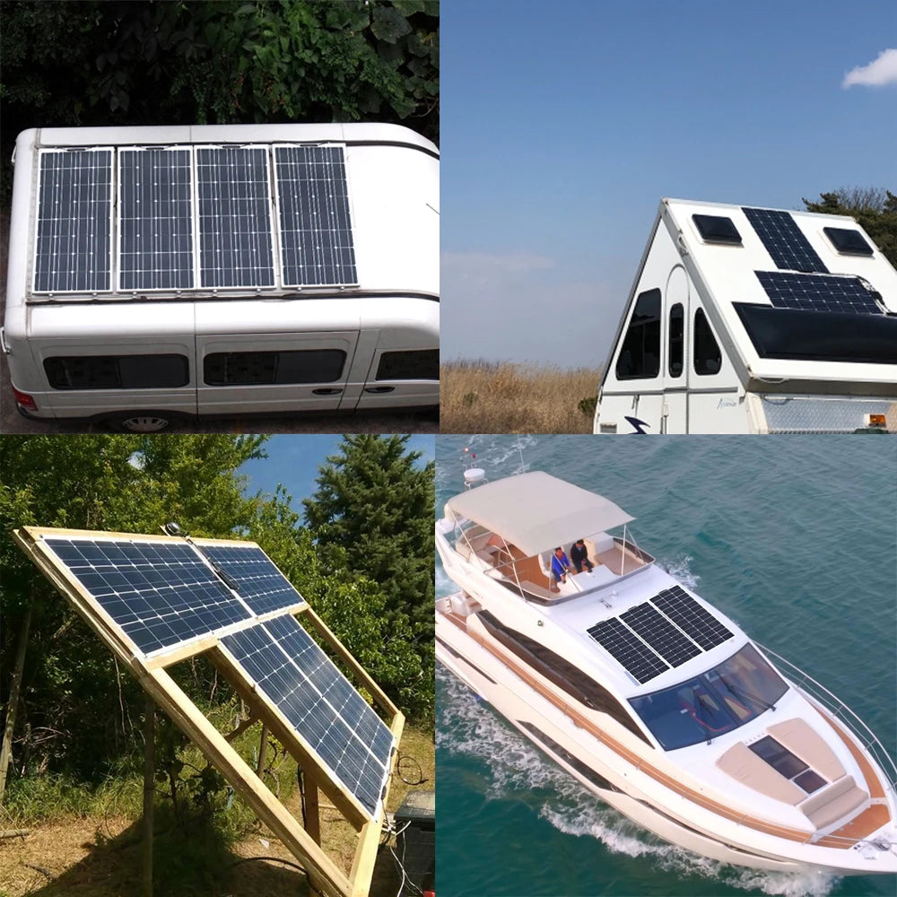 Solar panel kit Flexible Module 18V 120W 240w 360w 480w 600w 720w 12V or 24v photovoltaic for Motorhome Battery  Home Charger
