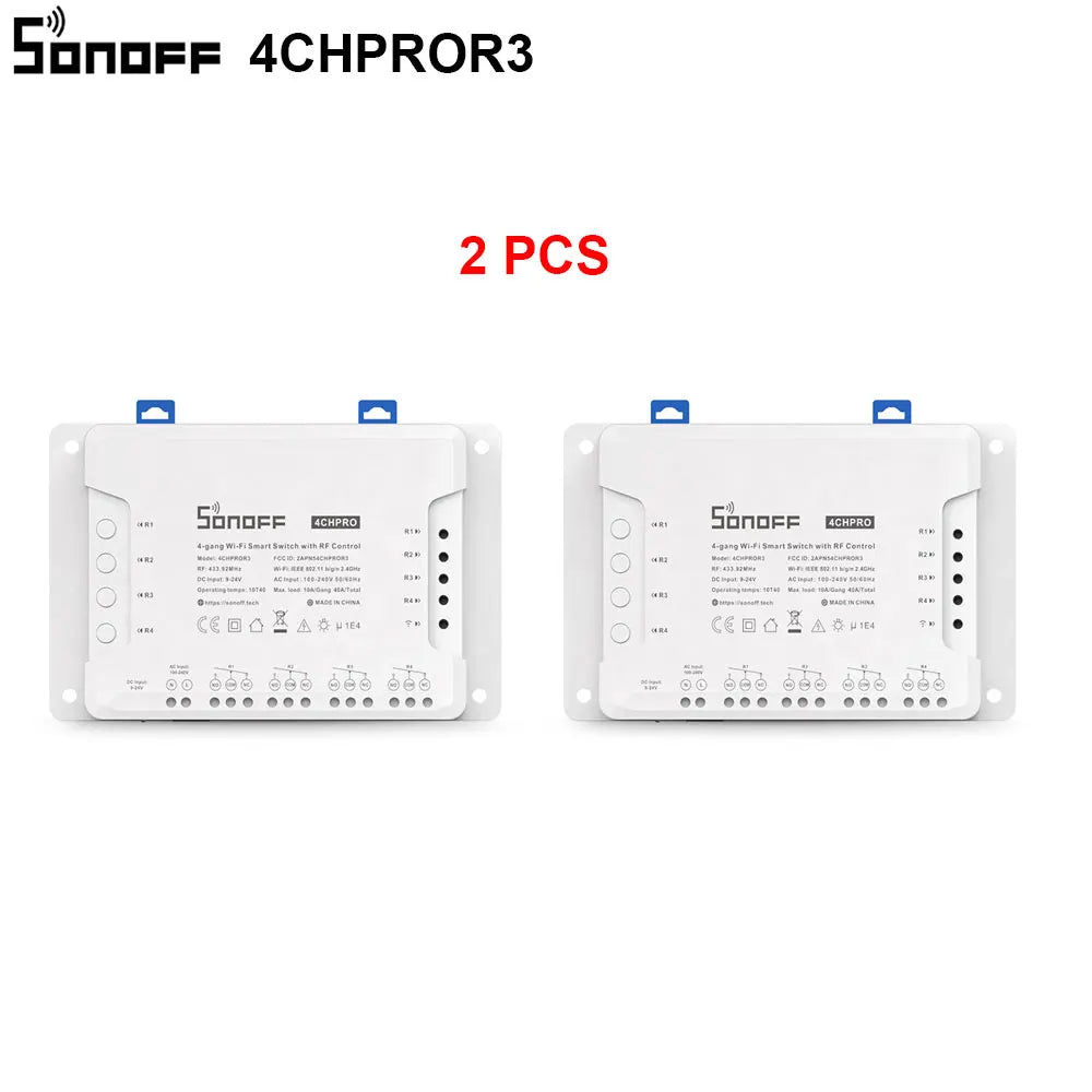 1/5 PCS Itead SONOFF 4CHR3/ PROR3 Wifi Smart Switch Module Wifi Smart Switch 433 Mhz RF Remote Control Switch Wifi 4 Gang Switch