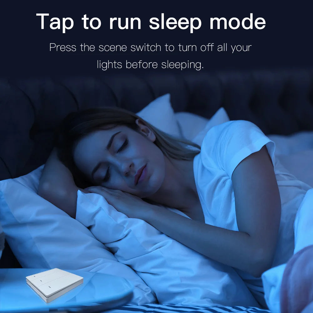 MOES Tuya ZigBee Wireless 9 Scene Switch Push Button Battery Powered Transmitter Smart Life App Automation 1/2/3 Gang
