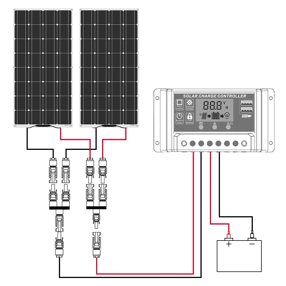 Solar panel kit Flexible Module 18V 120W 240w 360w 480w 600w 720w 12V or 24v photovoltaic for Motorhome Battery  Home Charger