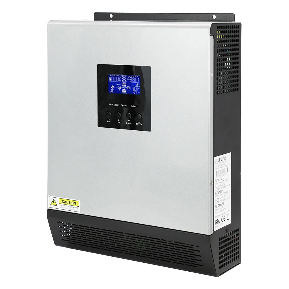 2400W Pure Sine Wave Hybrid Off-Grid Solar Inverter With 50A PWM Solar Charge Controller 24VDC to 110/12VAC Max PV Input 80Vdc