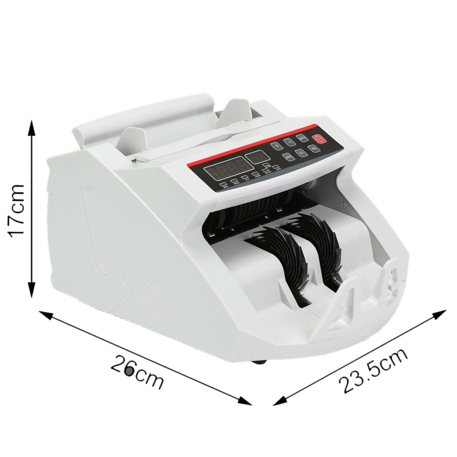 VEVOR 1000 Pcs/Min Money Counter Business Cash Register Euros Bills Fake Banknote Detector by UV and MG Function for Banks Shops
