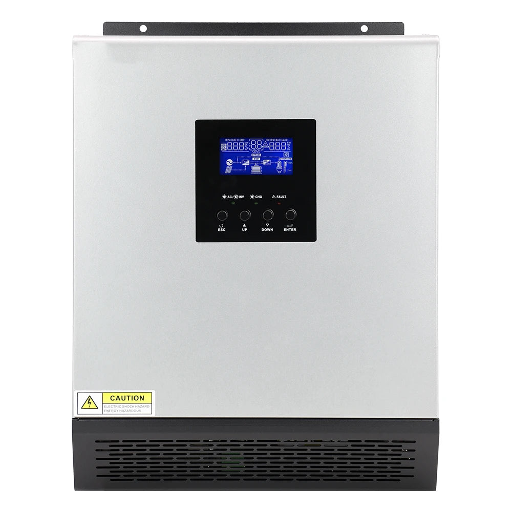 2400W Pure Sine Wave Hybrid Off-Grid Solar Inverter With 50A PWM Solar Charge Controller 24VDC to 110/12VAC Max PV Input 80Vdc