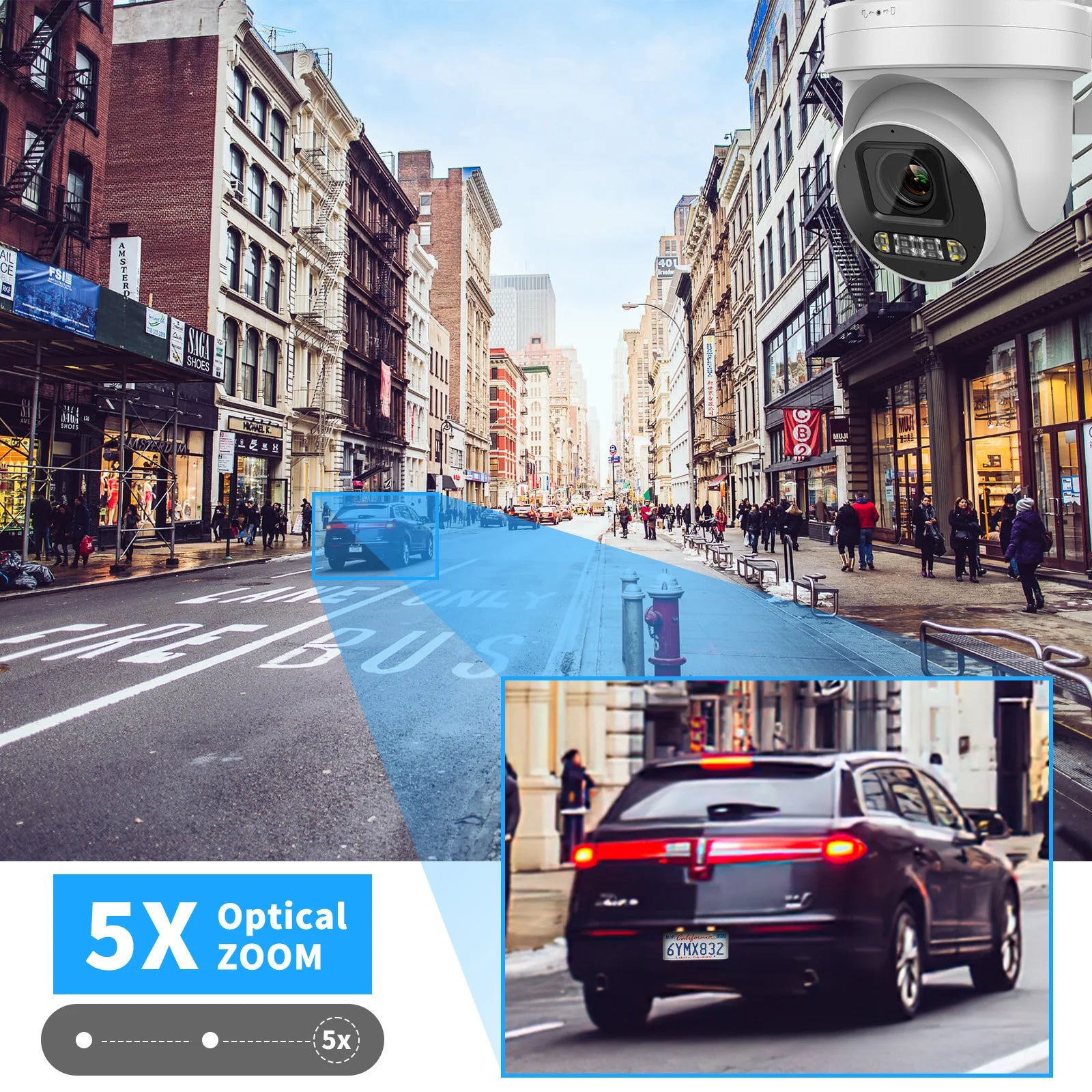 Vikylin Hikvision compatible 8MP 5X Zoom PTZ IP Camera with 2-Way Audio MD2.0 IP66 Outdoor Video Surveillance Camera Onvif CCTV