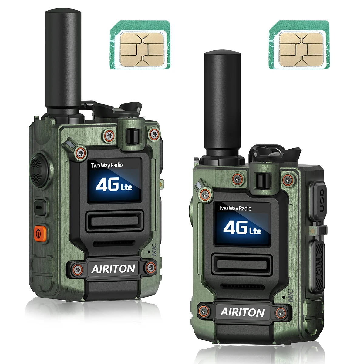 2X AI-G7 Global Network POC Radio Walkie Talkie 4G WiFi Unlimited Range Type-C Long Range Sim Card Two Way Radio for Hunting