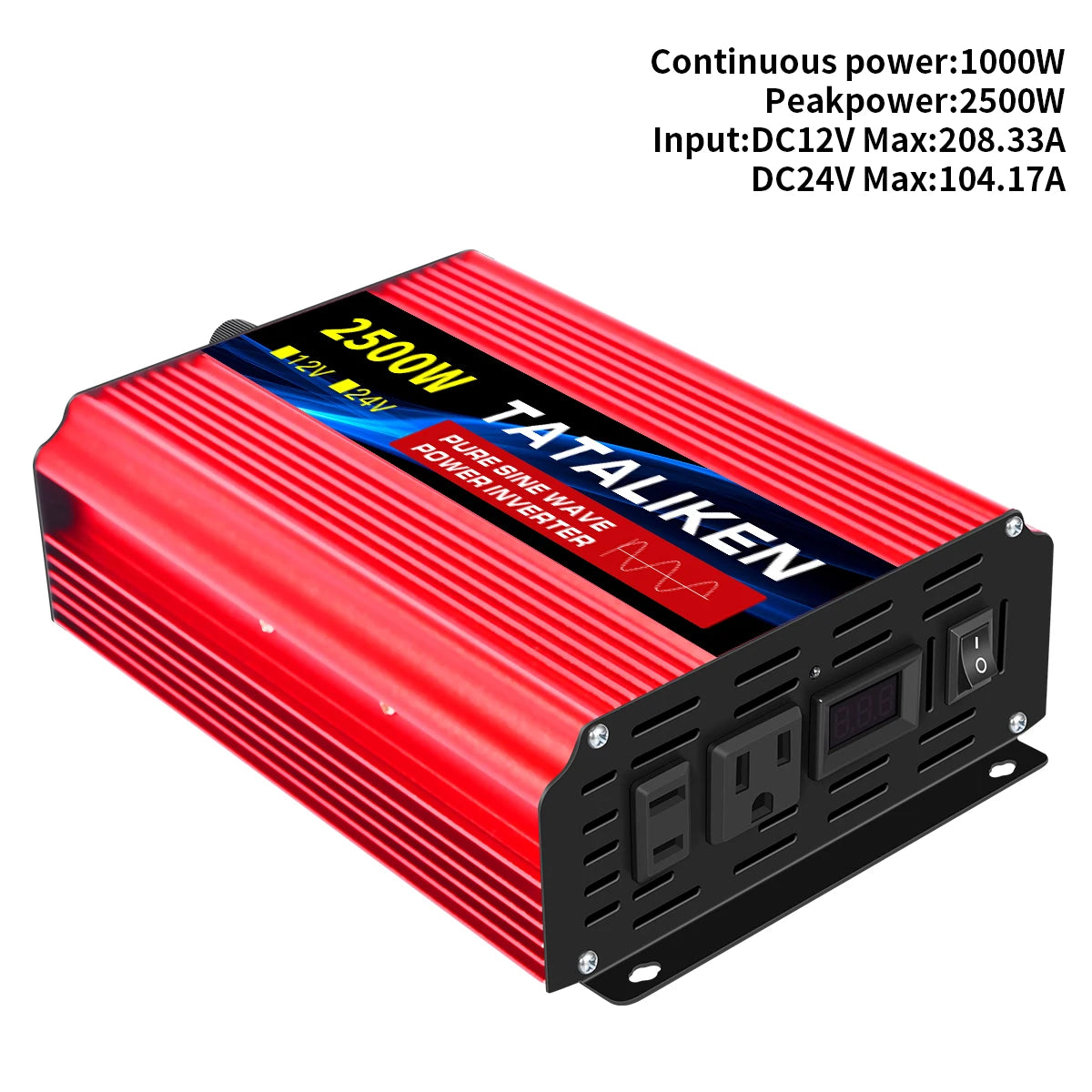 1000W/22000W/3000W/4000W 2 Sockets  Household Car Inverter DC12V to AC110V Pure Wave String 60HZ