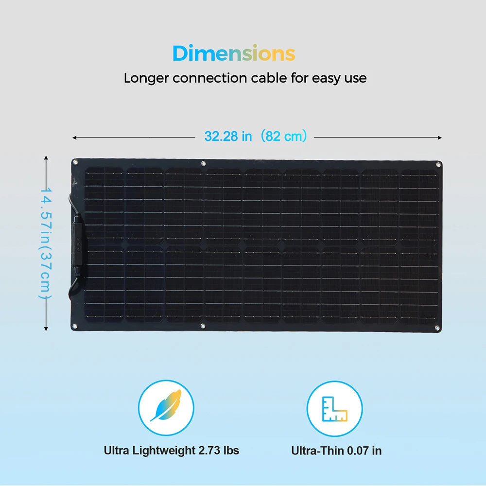 19.8V 50 Watt Flexible Solar Panel 12V 50W Solar Cell Power Generation System Waterproof  Panels For Car/RV/Yacht Battery Charge