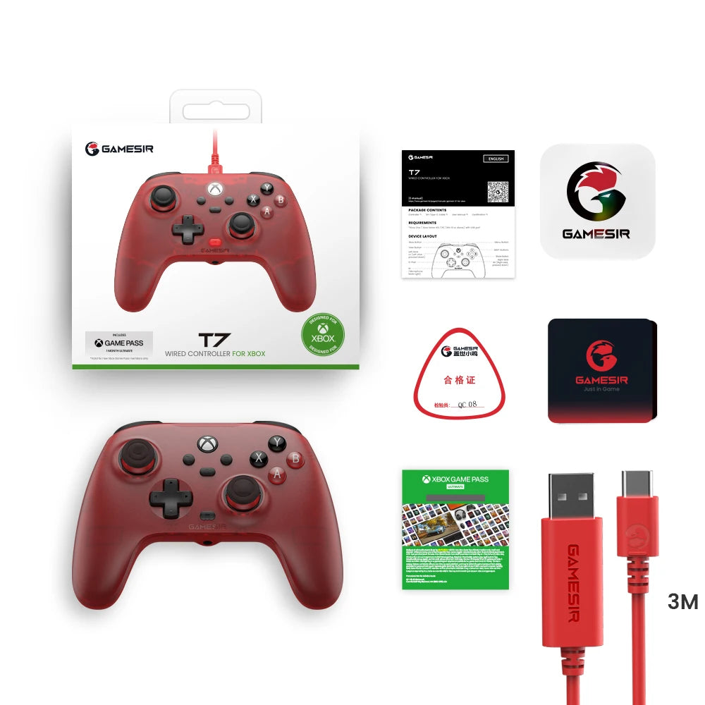 GameSir T7 Wired Xbox Controller for Series X/S & Xbox One | Hall Effect Joysticks & Triggers, Plug-and-Play Gaming