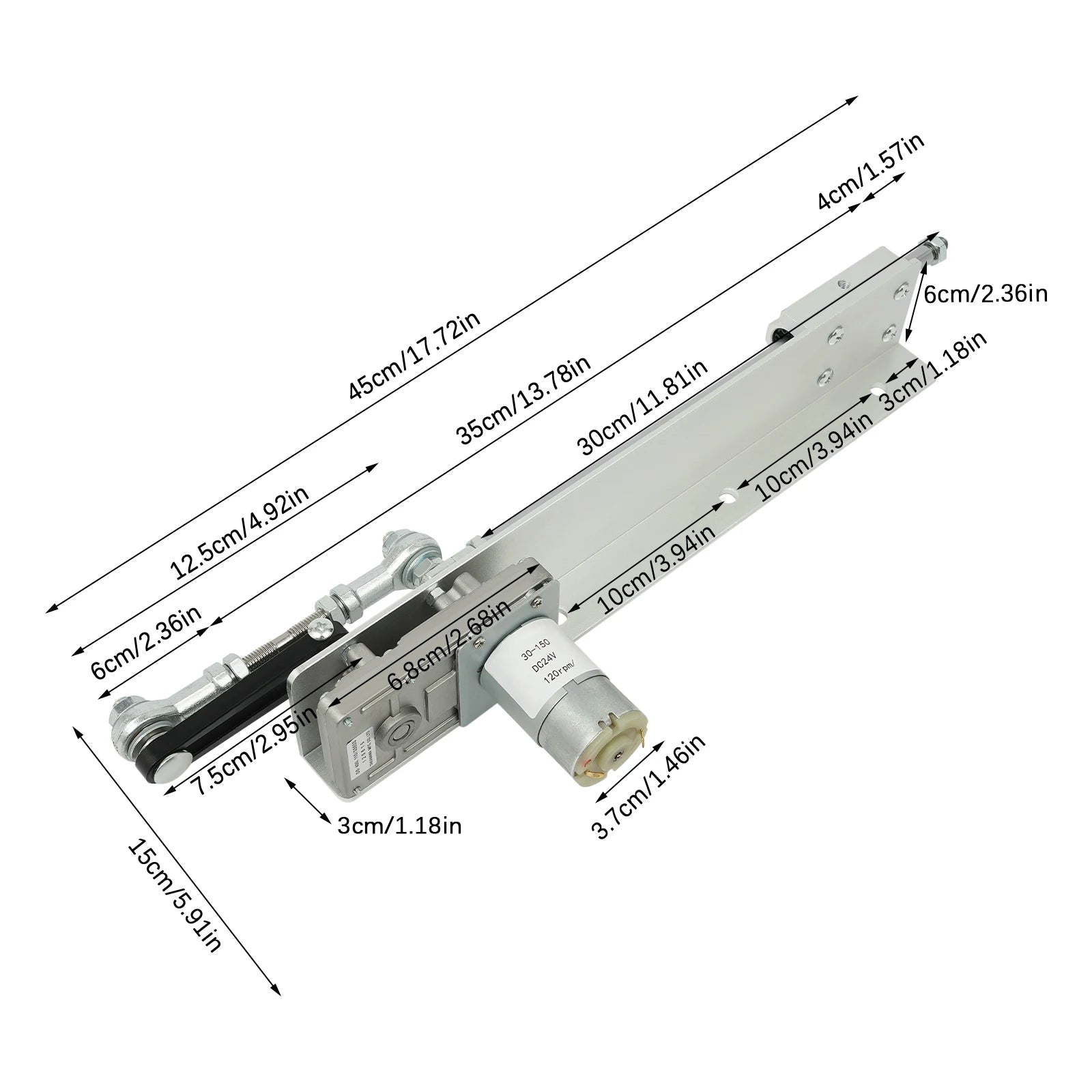DC24V Mini Telescopic Linear Actuator 3-15CM Adjustable Telescopic Rocker Actuator| M8 Thread