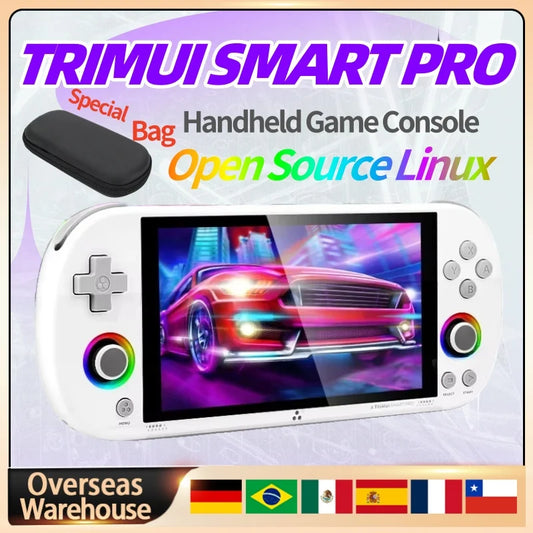 Trimui Smart Pro Handheld Game Console 4.96''IPS Screen Joystick RGB Lighting Linux System Smartpro Retro Video Game Player Gift