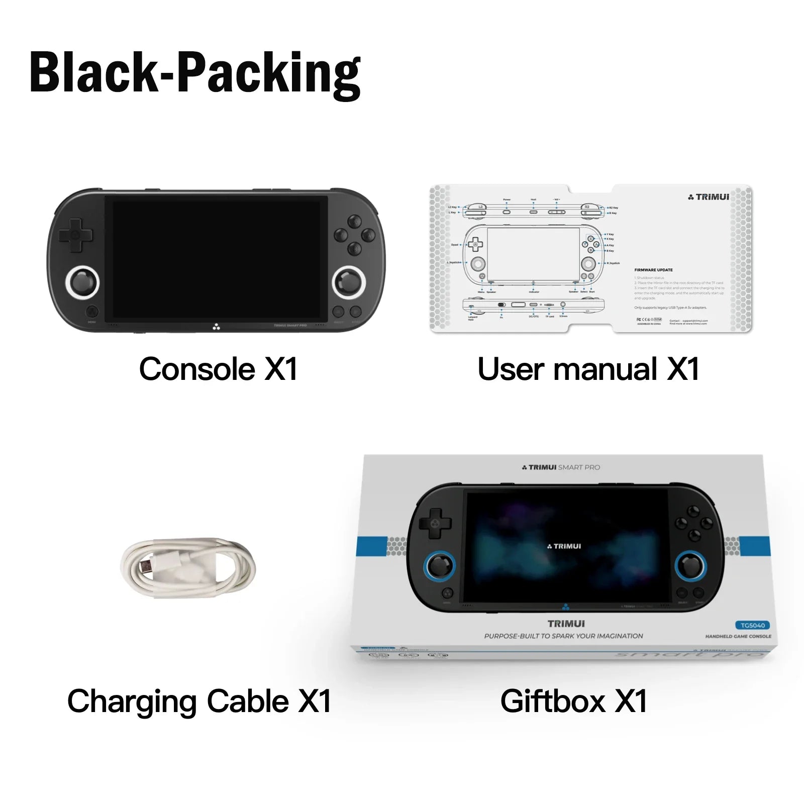 AMPOWN Trimui Smart Pro Handheld Game Players Consoles 4.96'' IPS Screen Linux Portable Console Retro Video Game US Warehouse