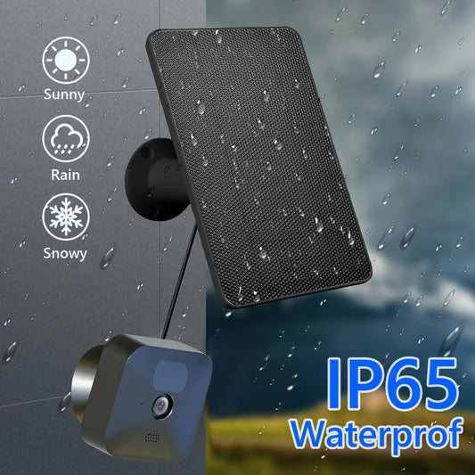 4W Waterproof Solar Panel Battery Charger with Rubber Plug for Blink XT XT2 and Blink Outdoor Camera