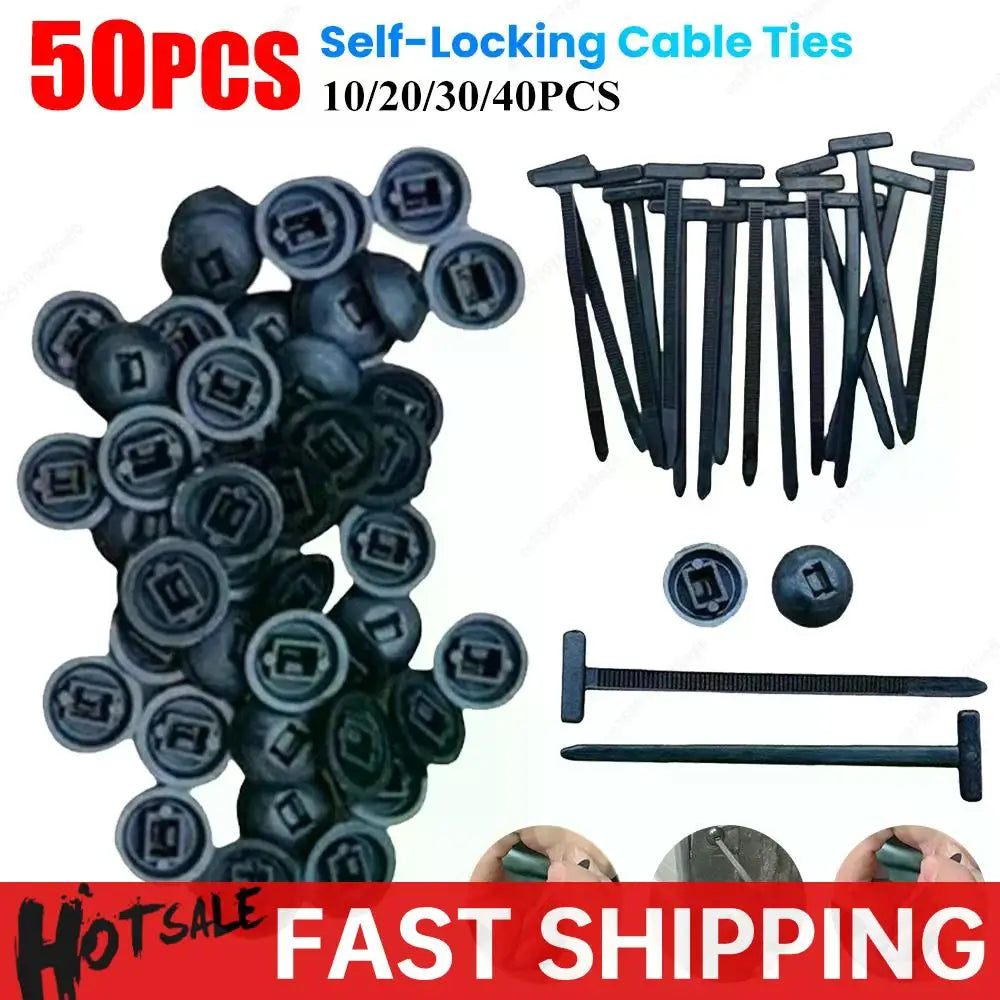 50-10PCS Multipurpose Cable Ties Self-Locking Nylon Cable Zip Tie Buckle Universal Wire Tie Fastening Strap Tool for Car Repair