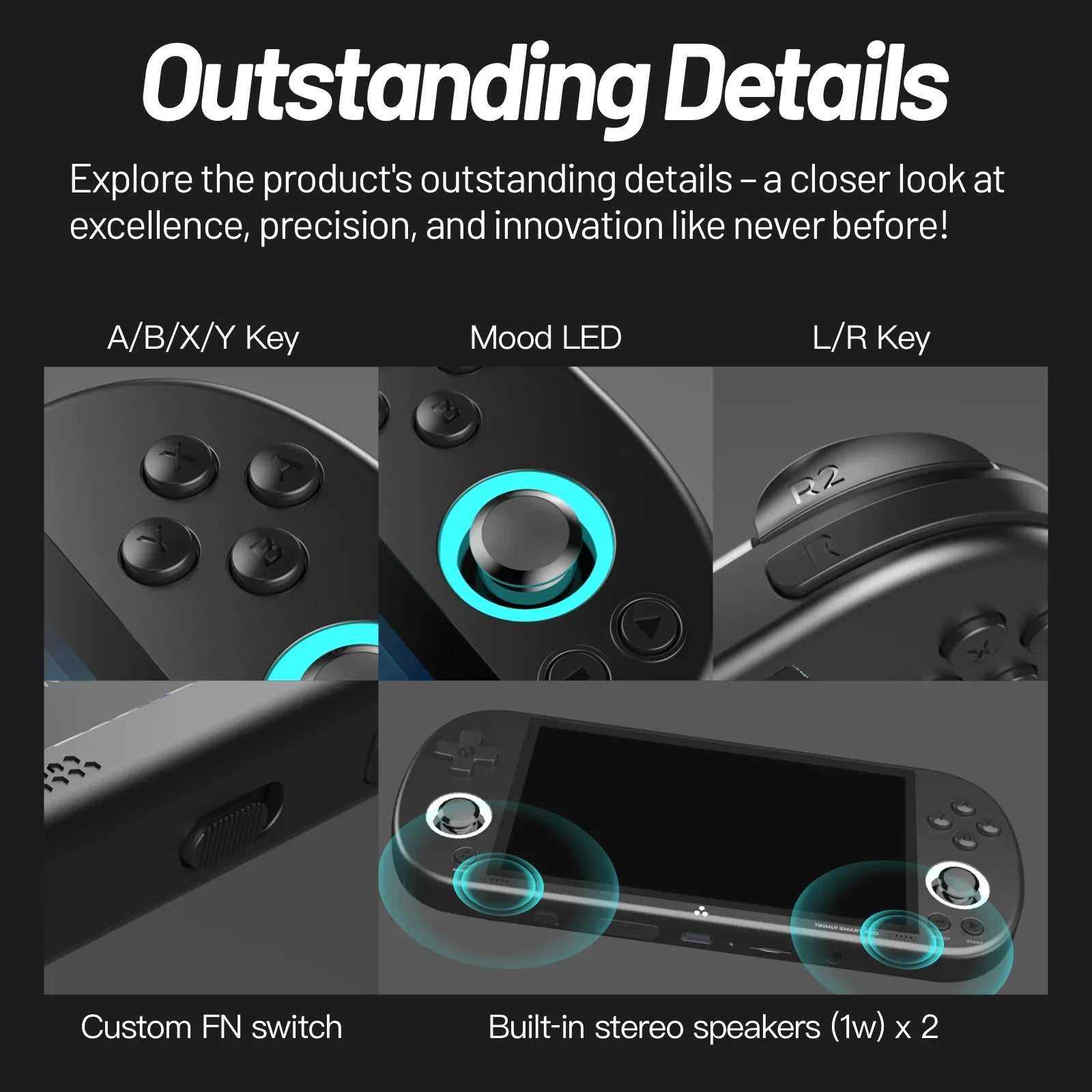 AMPOWN Trimui Smart Pro Handheld Game Players Consoles 4.96'' IPS Screen Linux Portable Console Retro Video Game US Warehouse