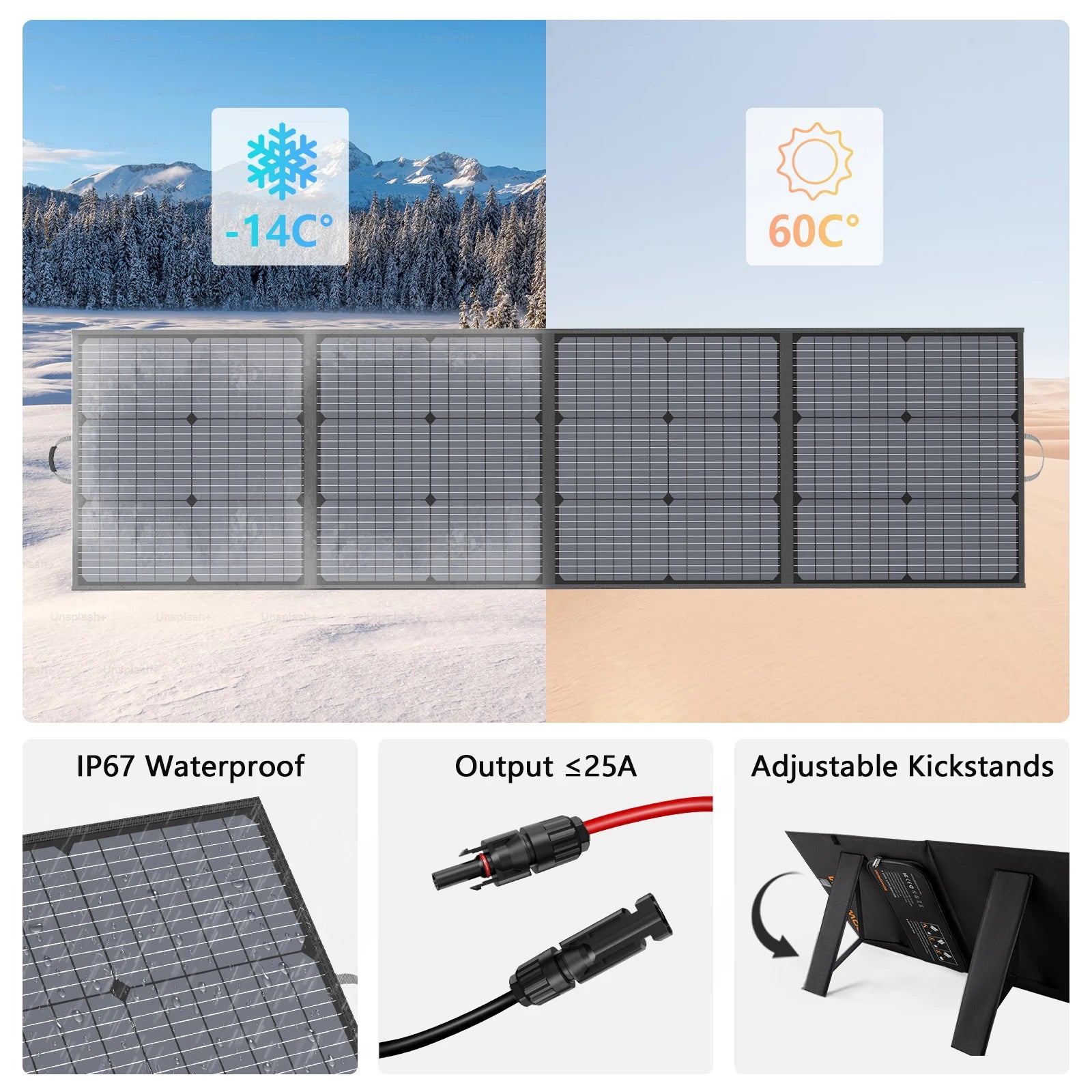 MHPOWOS 220W 110W Portable Solar Panel 220 110 Watt Foldable Solar Charger with Solar Cable 23.5% High Efficiency for Camping RV