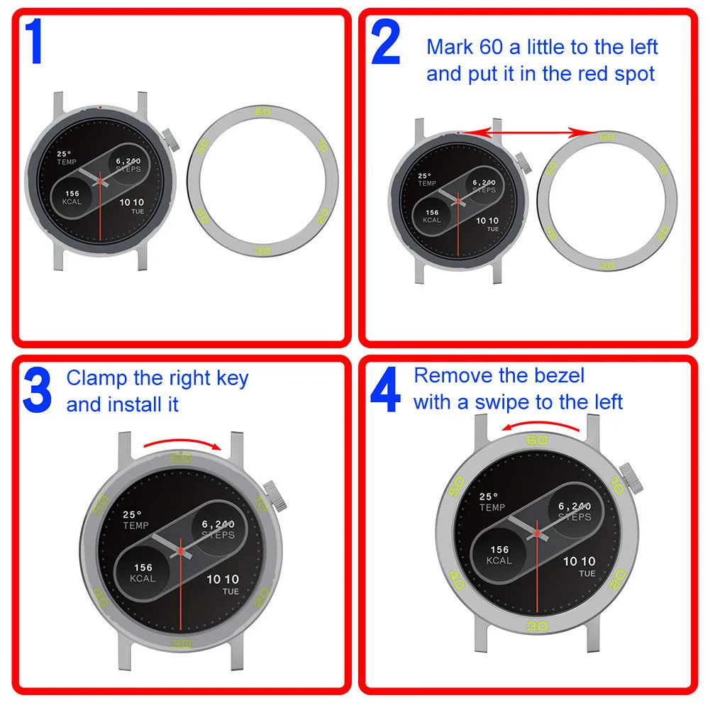 Metal Bezel Ring Replacement Case Cover Ring Tempered Glass Protective Flim Metal Watch Bezel for CMF by Nothing Watch Pro 2