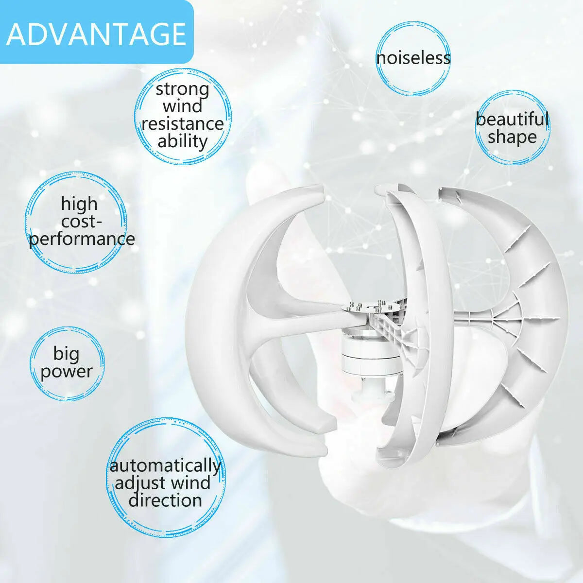5000W Vertical Wind Turbine 12V 24V 48V Small Windmill Free Energy 220V Household Farm Sent To MPPT Controller