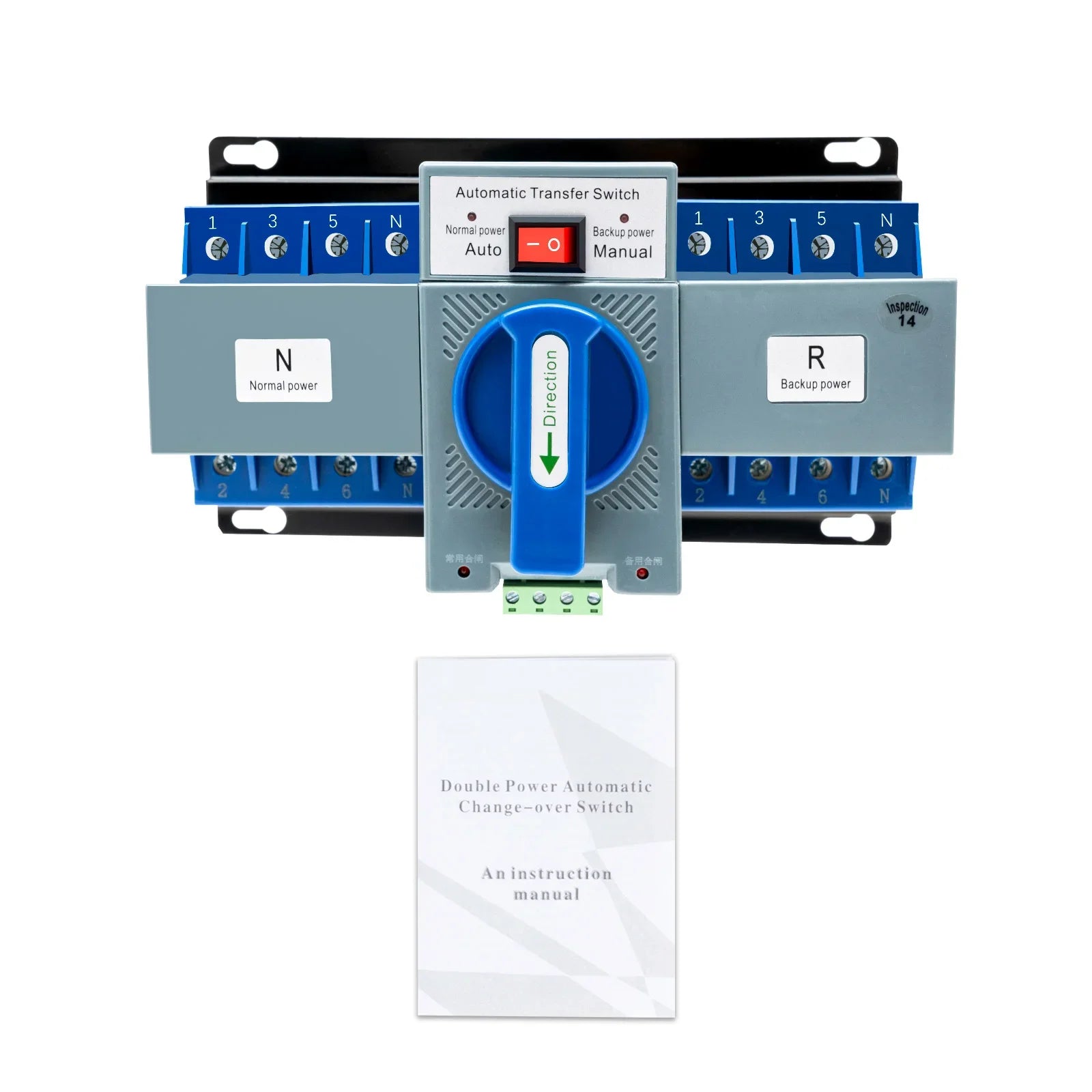 4P/63A Dual Power Automatic Transfer Switch 220V/400V CB Level Power Supply Switch w/Manual & Auto Mode for Home Office Hospital