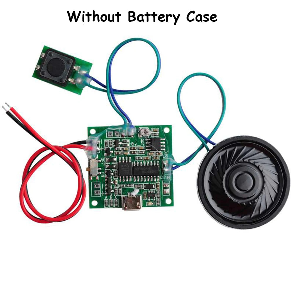 Recordable Sound Module 8M MP3 WAV Music Voice Player Programmable Board with Speaker Button Control for Music Box Greeting Card