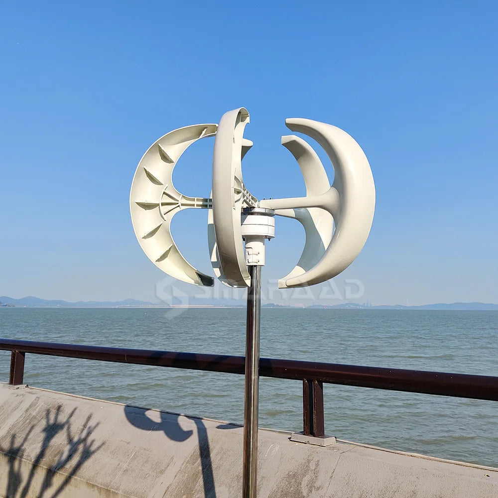 5000W Vertical Wind Turbine 12V 24V 48V Small Windmill Free Energy 220V Household Farm Sent To MPPT Controller