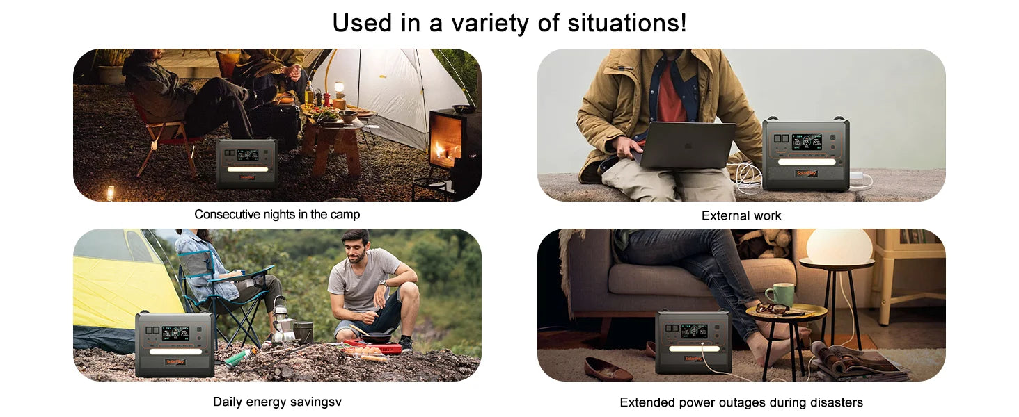 Solar Generator 2160WH 2304WH Long-life LiFePO4 Portable Power Station & 200W Solar Panel  for Home Campervan Up to 2400W Output