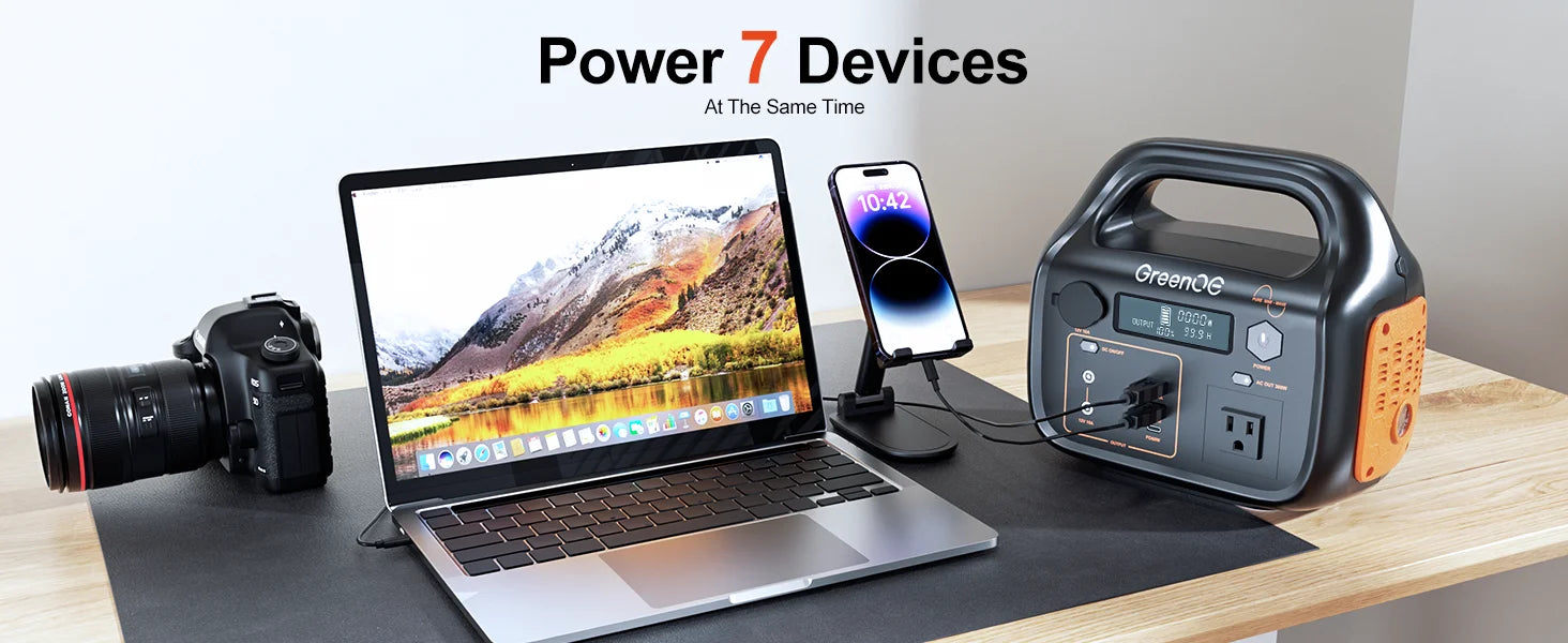 1000W 1024Wh Portable Power Station USB-C Camping Power Bank for Outdoors Solar Generator with LED 11 Ports Travel Home