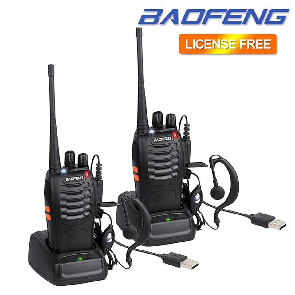 1-4 PCS Baofeng BF-888S UHF Walkie Talkie Long Range VOX Two Way Radio + Earpiece