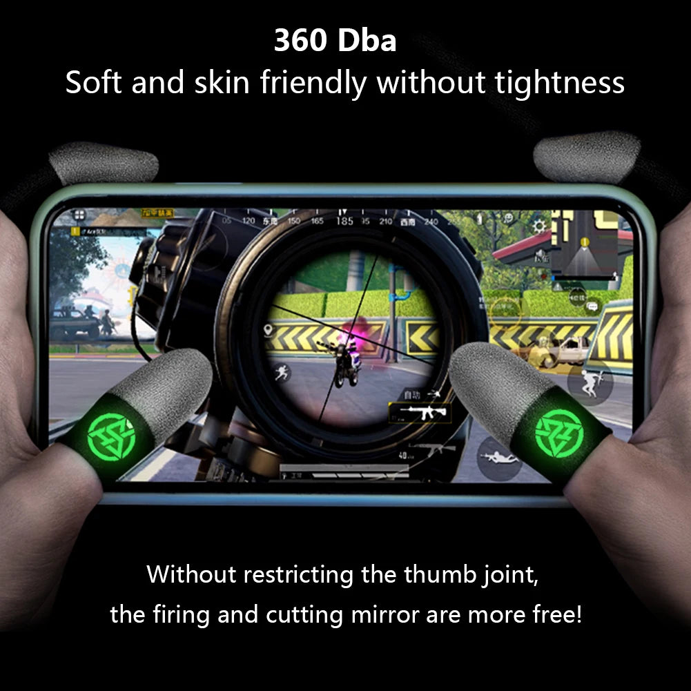 Game Fingertip Gloves Luminous Anti-slip Touch Screen Finger Sleeve Breathable Gaming Finger Cots for PUBG Phone Games Accessory