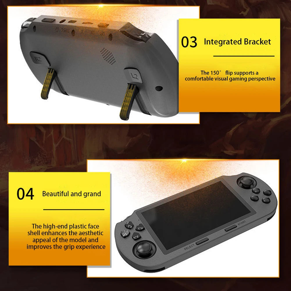 SF300 Handheld Game Console 4.5 Inch IPS Screen Retro Gaming Console USB Rechargeable Retro Handheld Video Game Console