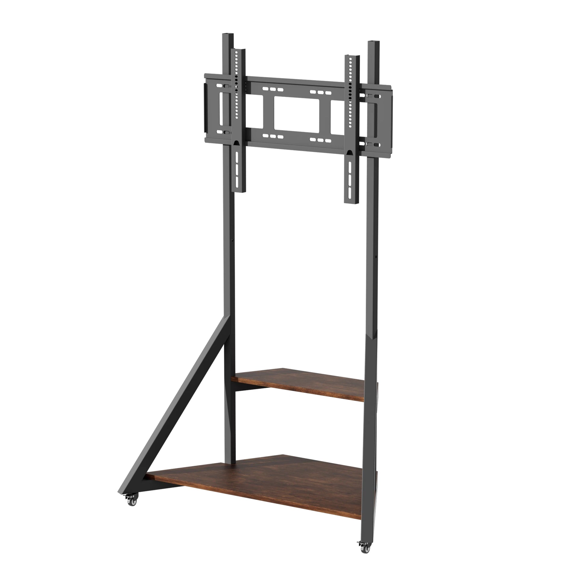 Adjustable Height Rolling Floor TV Stand Industrial Television TV Mount for 40-75 LCD LED Max Load 80KG