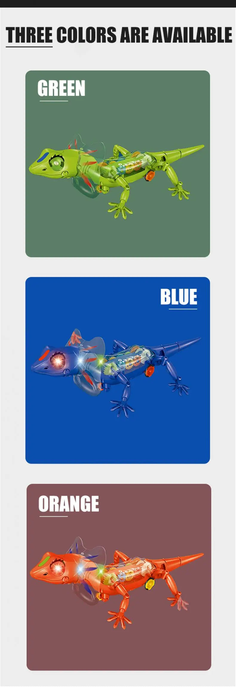 Electronic Pets Lizard Walking Electronic Animal Baby Crawling Friend Interactive Robotic Model Sounds Lights Children Toys