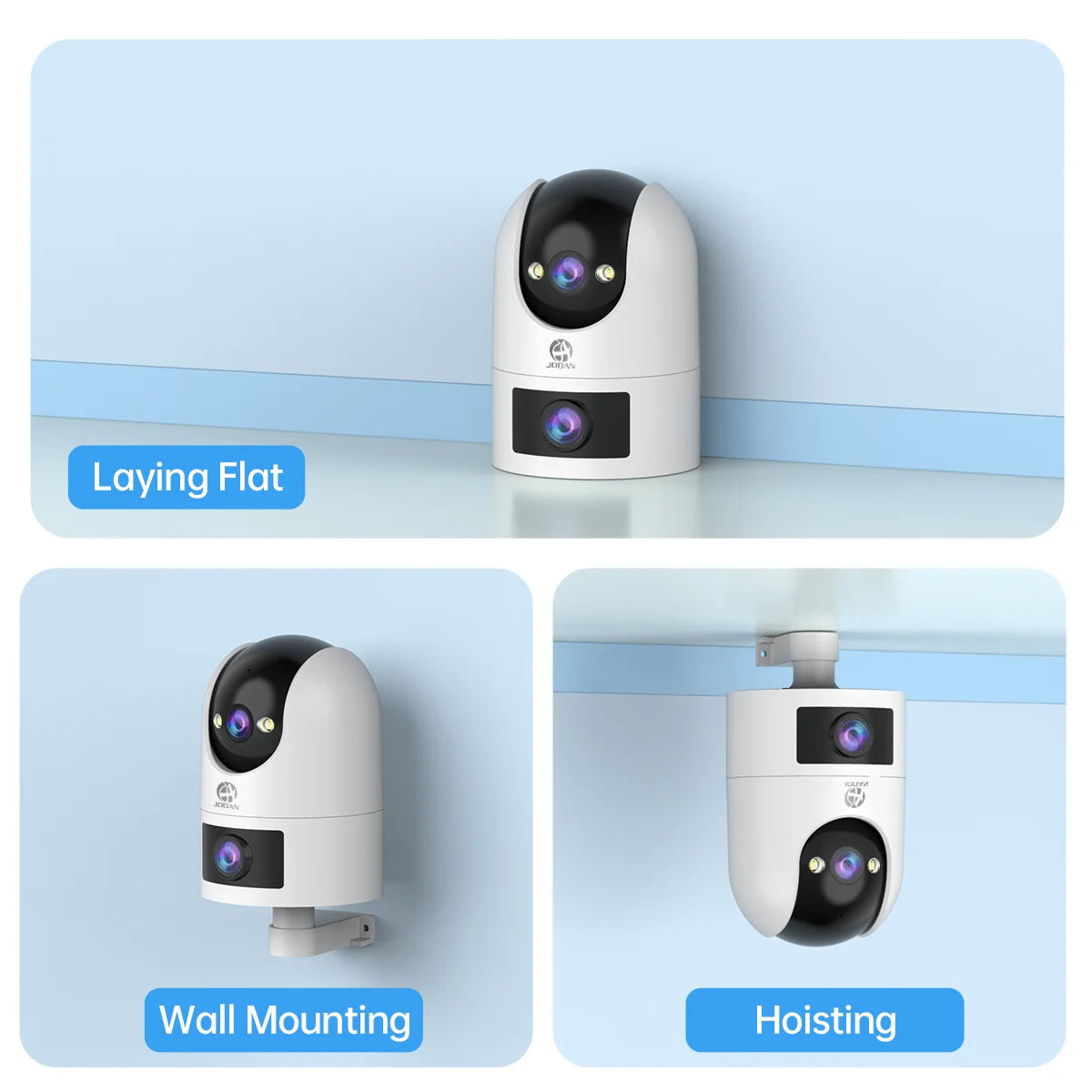 JOOAN 6MP HD 5G WiFi Outdoor Camera Dual Lens Dual Screen Home Security PTZ IP Camera Auto Tracking Video Surveillance Camera