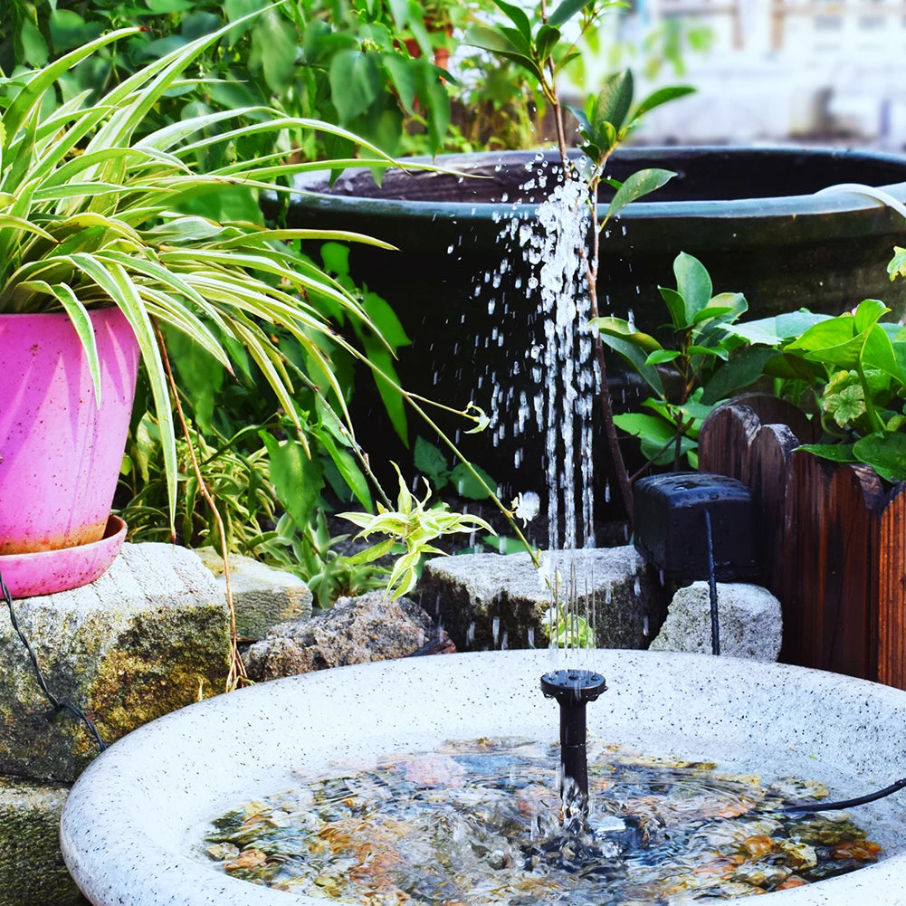 5W 5V Solar Water Pump Garden Decoration with Stake Solar Panel Fountain Watering System Energy Saving 180L/h Kits for Fish Tank