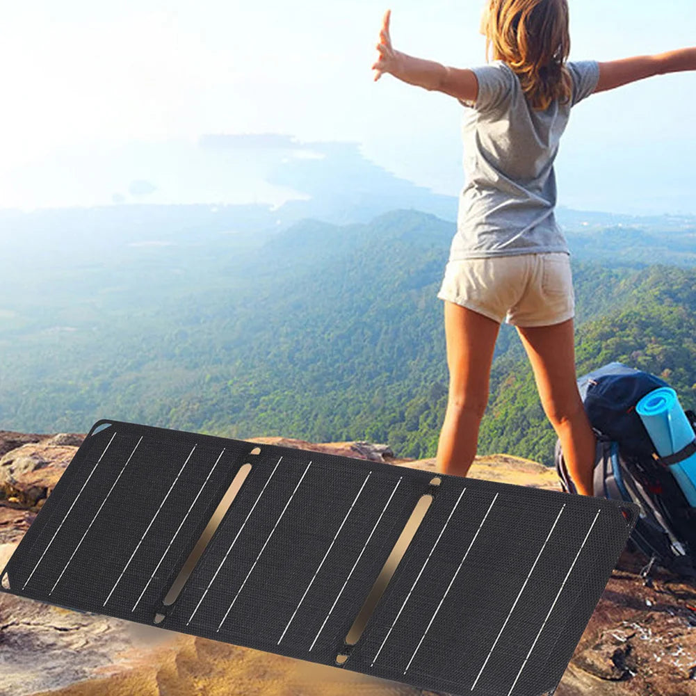 30W/40W 5V Solar Panel PD 20W QC 3.0 5V 9V 12V Foldable Solar Power Bank Type C USB-A DC Output Portable Battery Phone Charger