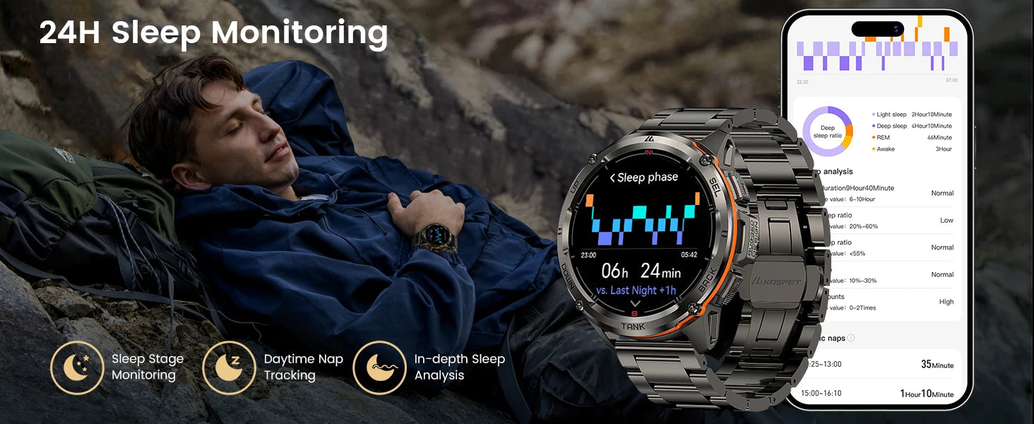 2025 Original KOSPET TANK T3 Ultra GPS Smart Watch For Men Smartwatch Waterproof 5ATM IP69K 470mAh AMOLED Bluetooth Call Watches