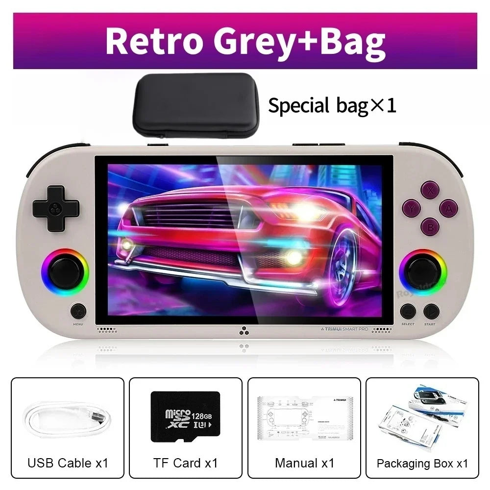 Trimui Smart Pro Handheld Game Console 4.96''IPS Screen Joystick RGB Lighting Linux System Smartpro Retro Video Game Player Gift