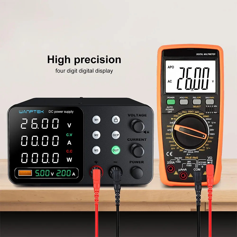 Wanptek Adjustable Lab DC power supply 30V 5A 10A 60V 5A Bench Power Source Stabilized Voltage USB power supply 120V 3A 160V 2A