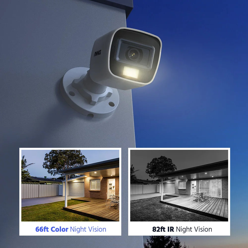 ANNKE 8CH 5MP Video Security System CCTV Kit DVR Audio Security  System Outdoor Color Night Vision Dual-Light Audio Camera