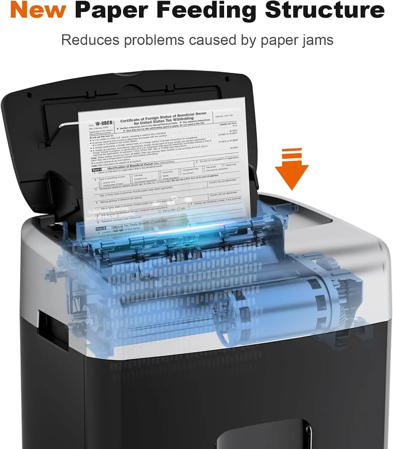 Bonsaii 110-Sheet Micro Cut Paper Shredder Auto Feeder Heavy Duty Paper Shredder for Office Use with 6 Gal large Wastebin