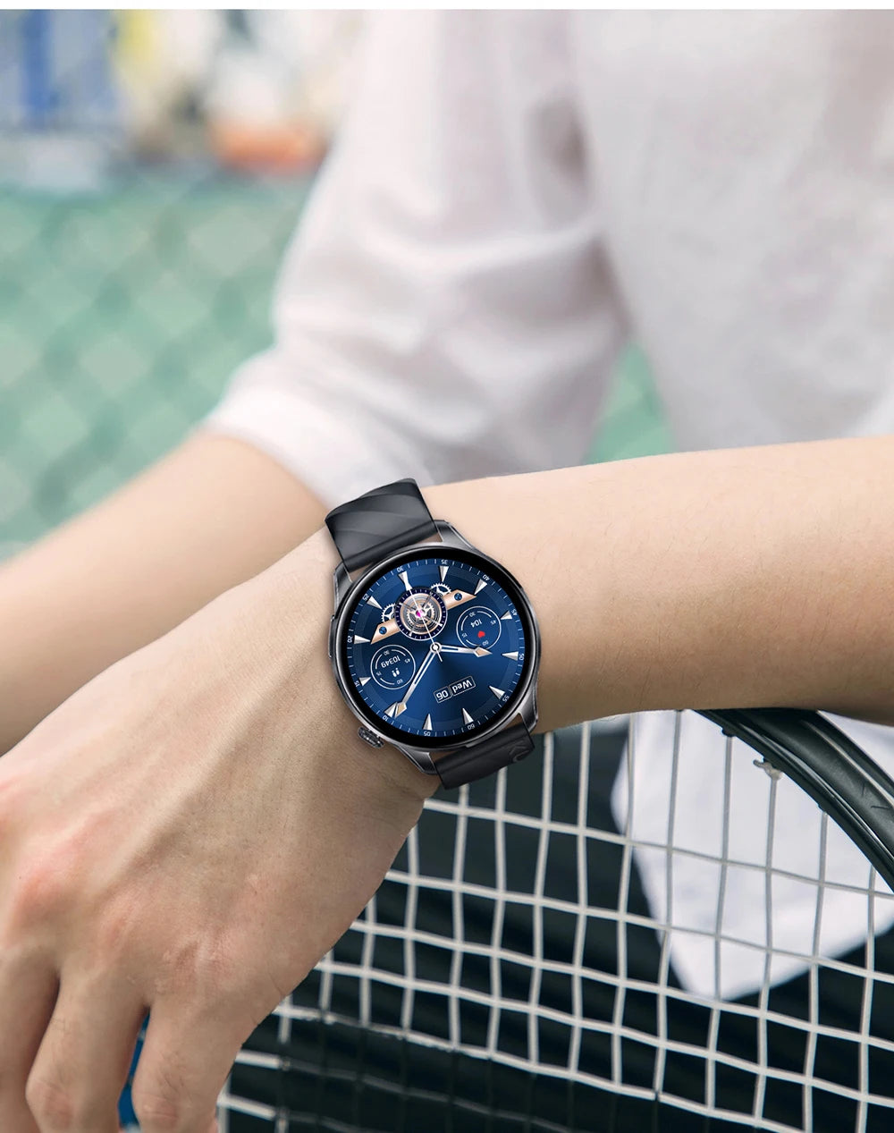 KUMI GW3 Pro Smartwatch 1.43" AMOLED Display IP68 Waterproof Bluetooth 5.2 Fitness Watch Heart Rate Blood Oxygen Tracker