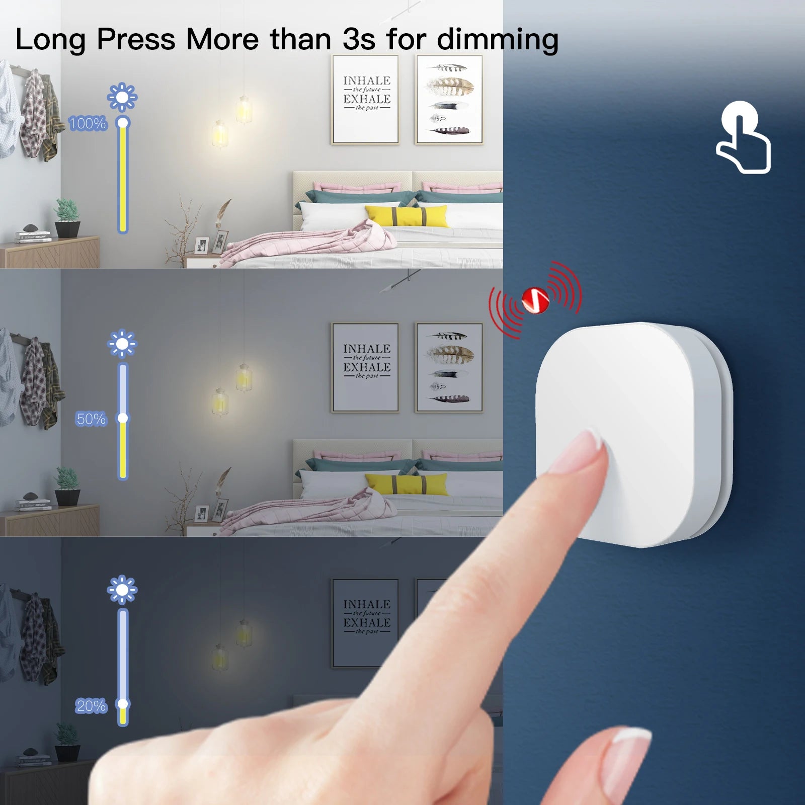 Tuya ZigBee Smart Key Switch Wireless Remote Control Key Controller Multi-scene Linkage Smart Switch Battery Powered Automation