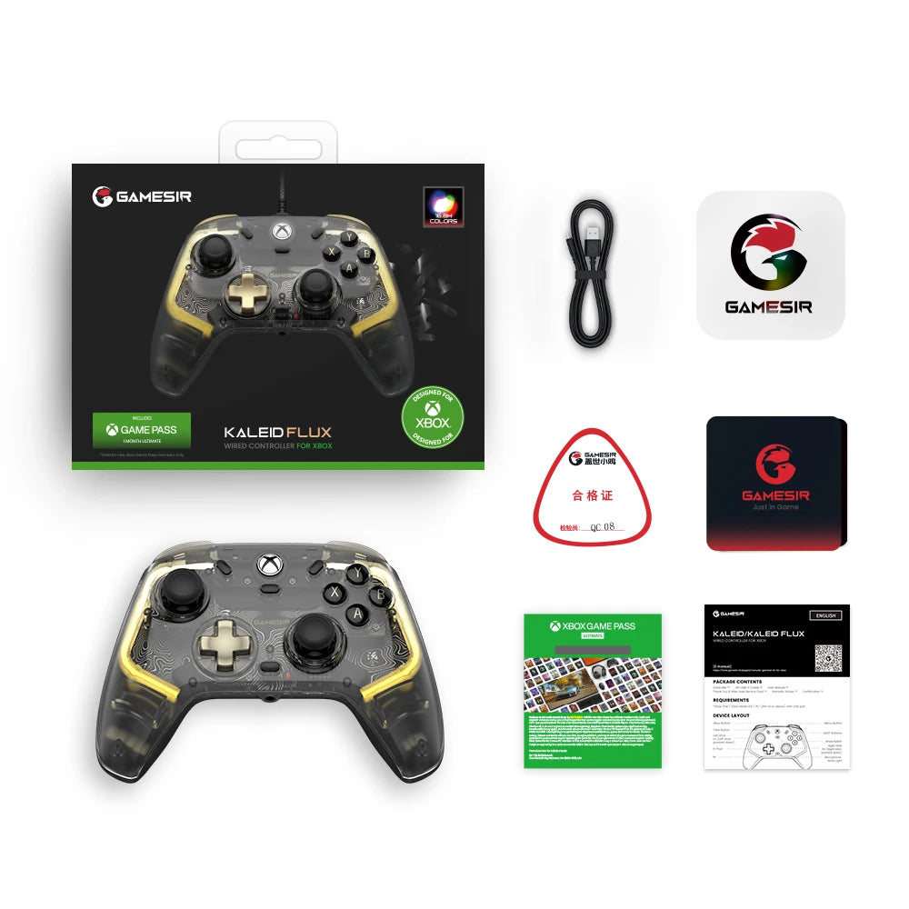 Original GameSir Kaleid Flux - Xbox Controller Wired Gamepad for Xbox Series X, Xbox Series S, Xbox One game console Hall Effect