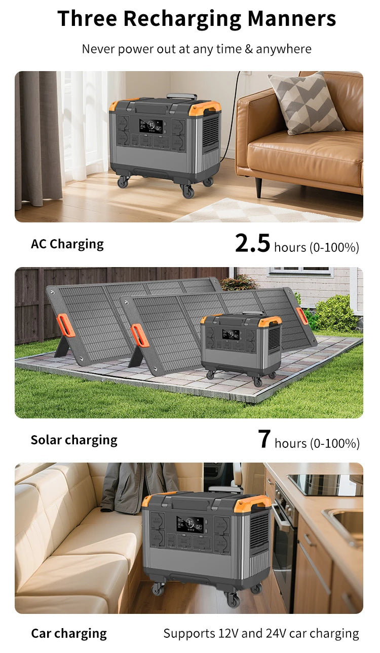 （Fast Delivery）3000w Portable Power Station Portable Generator 2400w 1200w 600w With Solar Panel (multiple options) Camping