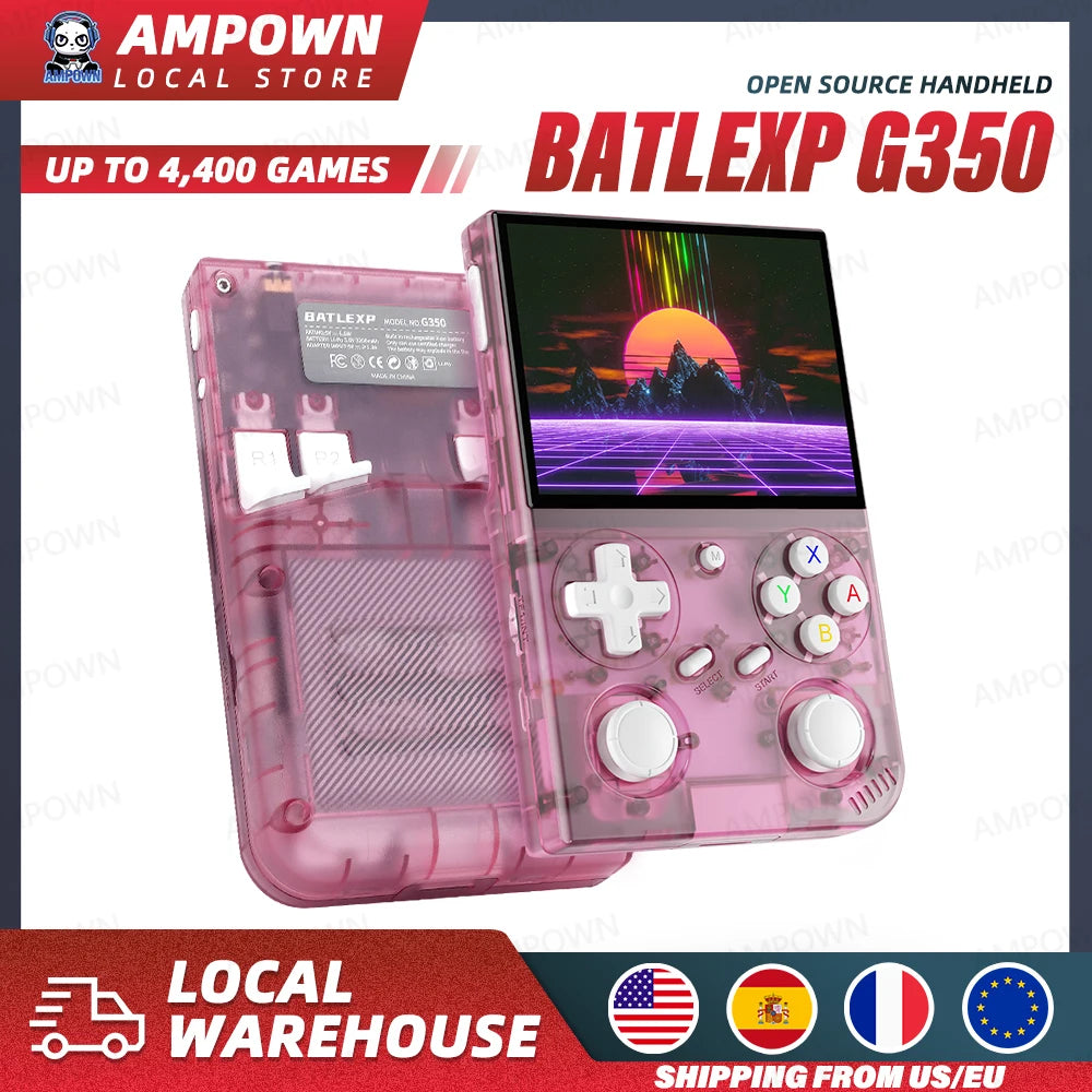 BATLEXP G350 Handheld Game Console 3.5'' IPS Screen Linux System Dual Joystick Vibration Motor Retro Portable Video Console Gift