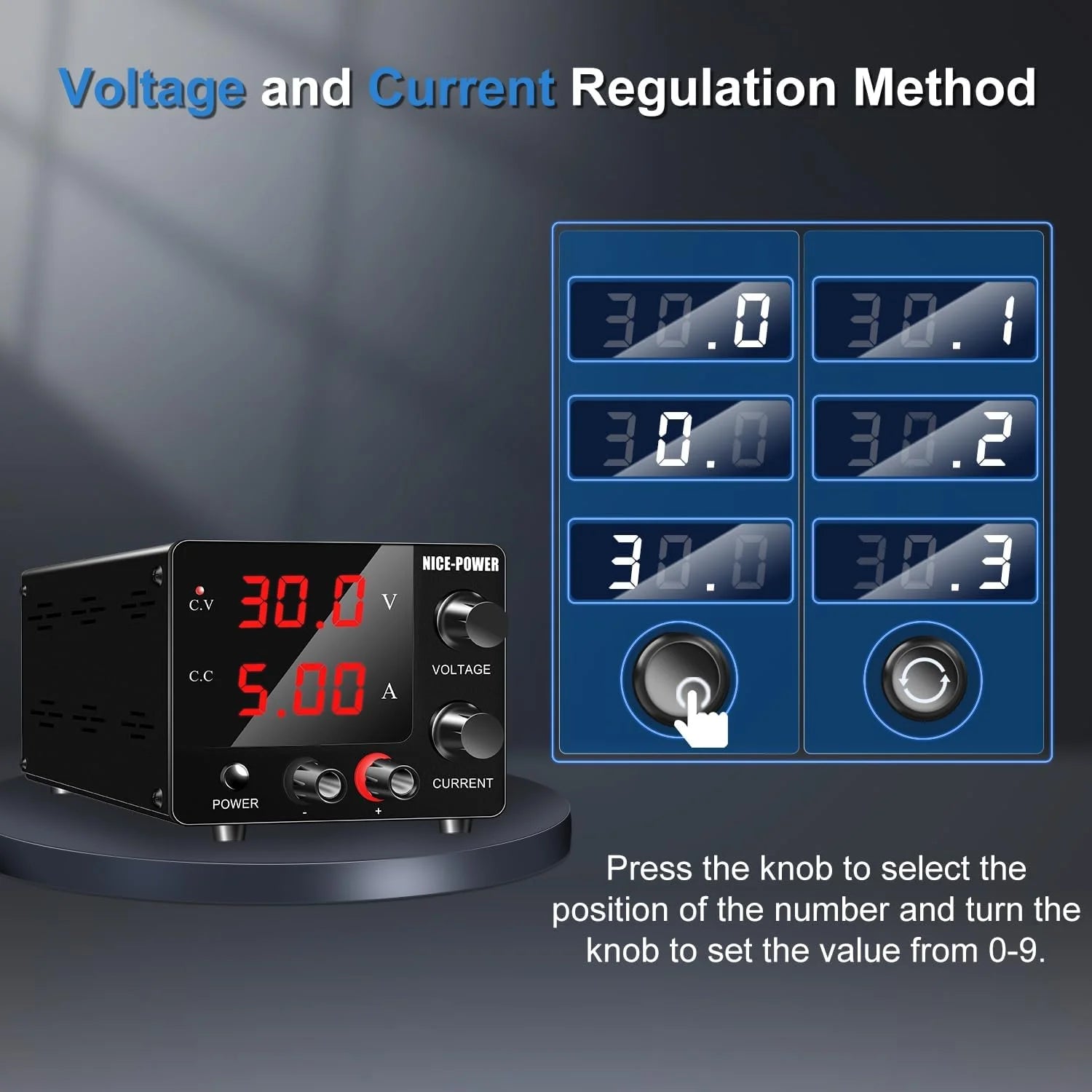 KUAIQU SPS3010S DC Power Supply 30V 10A Lab Power Source OCP OVP OUTPUT Switching Voltage Regulator Phone Repair Plating Testes