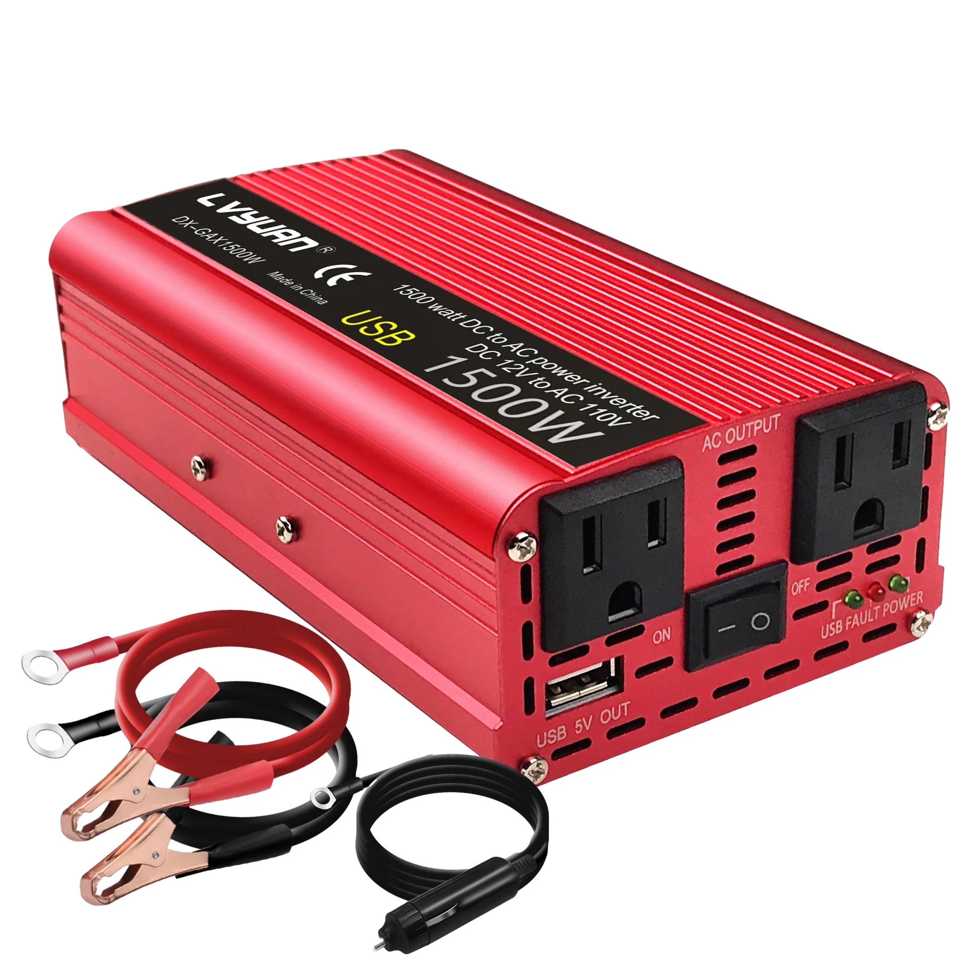 AC110V Power Inverter DC/AC 12V to 120V Car Inversor US Standard Socket 60Hz Outdoor Battery Adapter